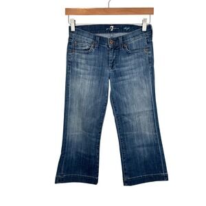 7 for All Mankind Dojo Shorts Womens Size 24 Blue Medium Wash Mid Rise‎ Bermuda